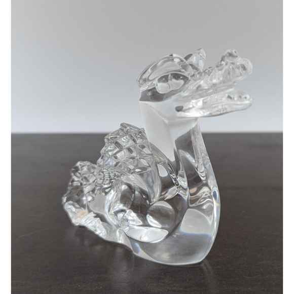 Baccarat France Crystal Dragon Sculpture Figurine Paperweight 4" H - Gift Idea - Picture 4 of 13